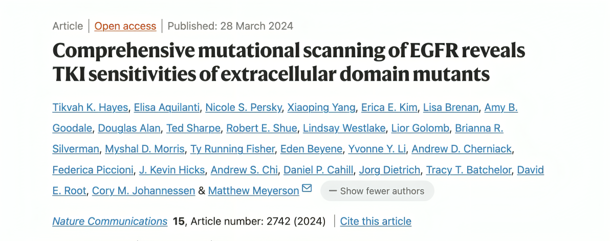 Biagio Ricciuti: Comprehensive mutational scanning of EGFR reveals TKI sensitivities of extracellular domain mutants